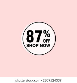 87 descuento, distintivos de vectores de venta para etiquetas, , pegatinas, banners, etiquetas, etiquetas, etiquetas web, nueva oferta. Banner de signo de origami de descuento 