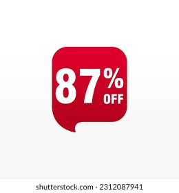 87 discount, Sales Vector badges for Labels, , Stickers, Banners, Tags, Web Stickers, New offer. Discount origami sign banner 