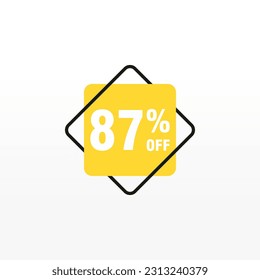 87 discount, Sales Vector badges for Labels, , Stickers, Banners, Tags, Web Stickers, New offer. Discount origami sign banner 