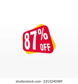 87 discount, Sales Vector badges for Labels, , Stickers, Banners, Tags, Web Stickers, New offer. Discount origami sign banner 