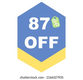 87% discount special limited offer vector illustration with blue background color and 

white font