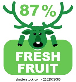 87% fresh food everyday graphic label or sticker vector illustration isolated on white background, design vector illustration. Suitable for product label