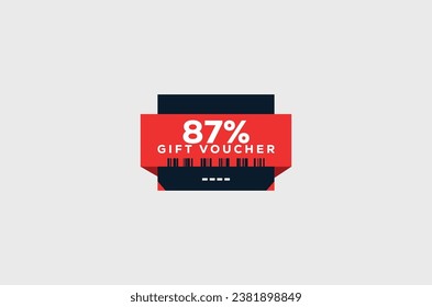 87% Gift Voucher Minimalist signs and symbols design with fantastic color combination and style