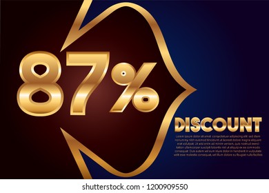 87% off discount promotion sale,  sale promo marketing.