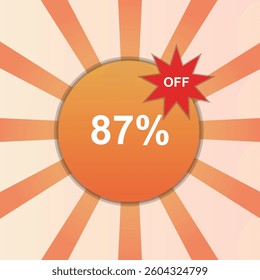 87% OFF discount for sell. offer vector Illustration background design,