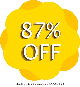 87% Off Discount Yellow Vector and Illustration Art in White Background