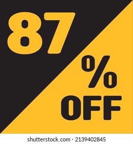 Up To 87% Off Special Offer sale sticker black and gold, vector illustration