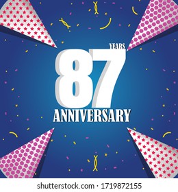 87 year anniversary celebration, vector design for celebrations, invitation cards and greeting cards