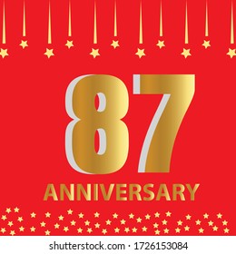 87 year anniversary celebration, vector design for celebrations, invitation cards and greeting cards