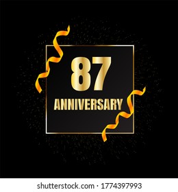 Celebración del 87 aniversario, diseño vectorial para celebraciones, tarjetas de invitación y tarjetas de felicitación