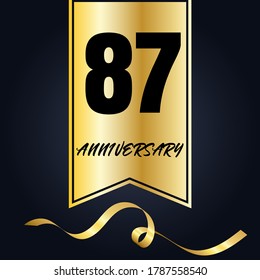 87 year anniversary celebration, vector design for celebrations, invitation cards and greeting cards