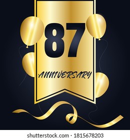 87 year anniversary celebration, vector design for celebrations, invitation cards and greeting cards