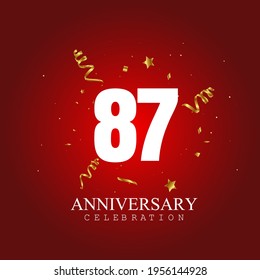 87 year anniversary celebration, vector design for celebrations, invitation cards and greeting cards