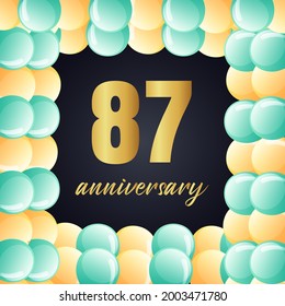87 year anniversary celebration, vector design for celebrations, invitation cards and greeting cards