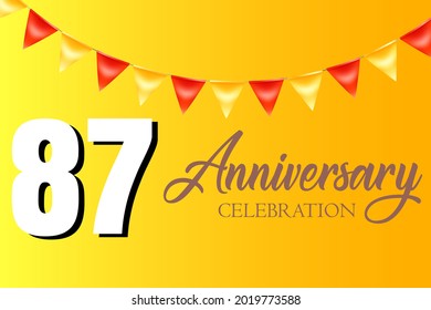 87 year anniversary celebration, vector design for celebrations, invitation cards and greeting cards