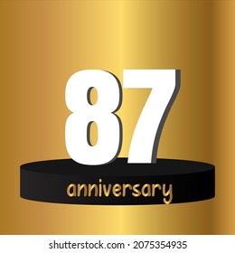 87 year anniversary celebration, vector design for celebrations, invitation cards and greeting cards