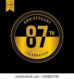 87 year anniversary design template. vector template illustration