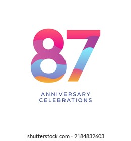 87 year anniversary design template. vector template illustration