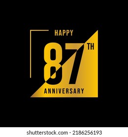87 year anniversary design template. vector template illustration