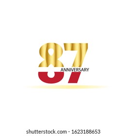 87 Year Anniversary Vector Template Design Illustration