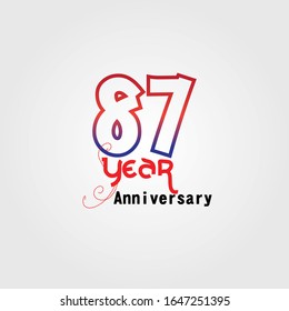 Design-Illustration zum 87-jährigen Jubiläum der Vektorillustration