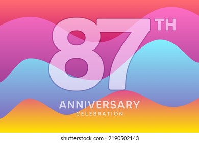 87 Year Anniversary Vector Template Design Illustration