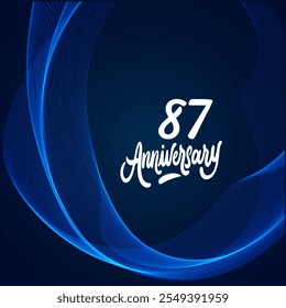 87 years anniversary celebration 3d vector template design illustration