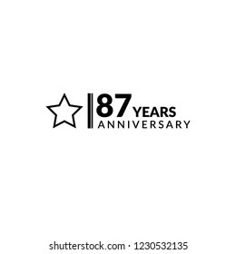 87 years anniversary celebration simple logo