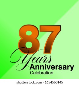 87 Years Anniversary Celebration Vector Template Design Illustration