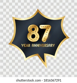 87 Years Anniversary Celebration Vector Template Design Illustration