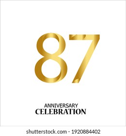 87 YEARS ANNIVERSARY CELEBRATION VECTOR TEMPLATE DESIGN ILLUSTRATION