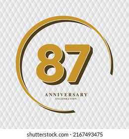 87 Years Anniversary Celebration Vector Template Design Illustration