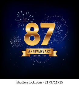 Plantilla de ilustración de diseño de vectores para la celebración del aniversario de 87 años