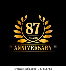 87 years anniversary logo template.
