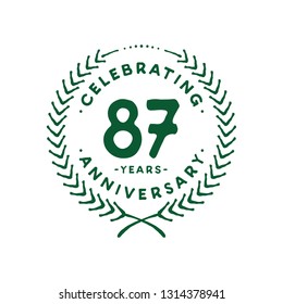 87 years design template. 87th vector and illustration.