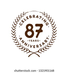 87 years design template. 87th vector and illustration.