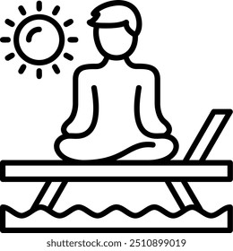872 - Beach yoga Vector Icon Design