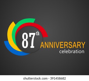 87th Anniversary celebration background, 87 years anniversary card illustration - vector eps10