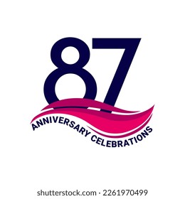 87th anniversary celebration logo design. Vector Eps10