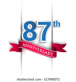 87th Anniversary celebration logo, Vector design template elements for your birthday party.