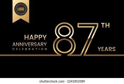 87th anniversary celebration template design. Logo Vector Template Illustration
