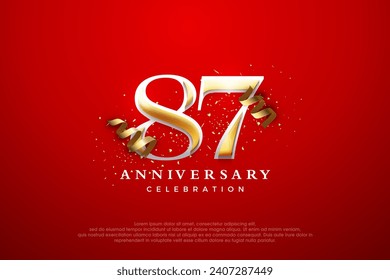 87th anniversary celebration, vector premium elegant and luxurious design. Premium vector background for greeting and celebration.