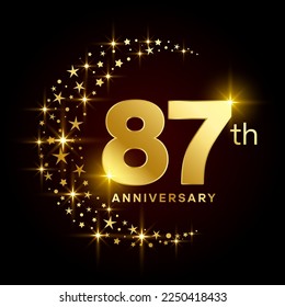 87th Anniversary Logo Design Concept for Birthday Celebration Event. Logo Vector Template