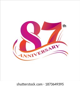 87th anniversary logo vector design