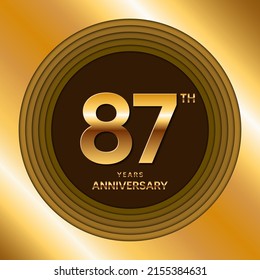 87th Anniversary logotype. Anniversary celebration template design for booklet, leaflet, magazine, brochure poster, banner, web, invitation or greeting card. Vector illustrations.