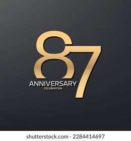 87th Anniversary logotype design. modern Celebrate Anniversary Logo