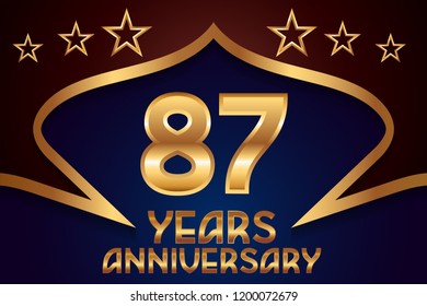87th Anniversary numbers. background for anniversary