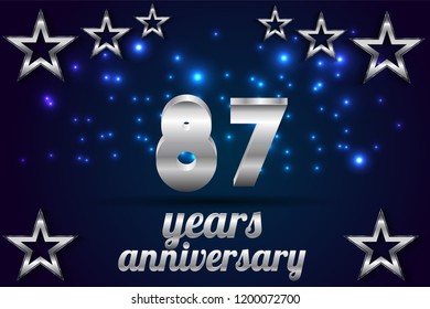 87th Anniversary numbers. background for anniversary