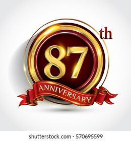 87th Golden Anniversary Logo Eighty Seven Stock Vector (Royalty Free ...