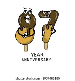 87th year anniversary celebration vector template design illustration